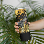 Personalised Collingwood Magpies City Of Football Team Skinny Tumbler Melbourne City Skyline Illustration Sport Fan