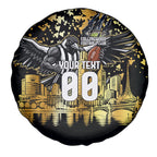 Personalised Collingwood Magpies City Of Football Team Spare Tire Cover Melbourne City Skyline Illustration Sport Fan