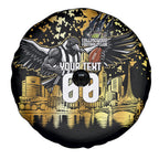 Personalised Collingwood Magpies City Of Football Team Spare Tire Cover Melbourne City Skyline Illustration Sport Fan