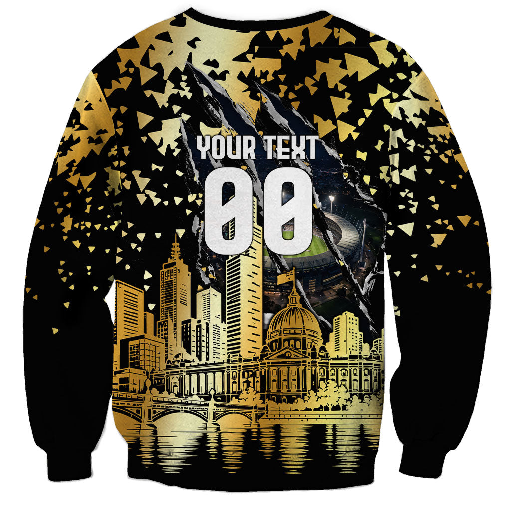 Personalised Collingwood Magpies City Of Football Team Sweatshirt Melbourne City Skyline Illustration Sport Fan