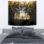 Personalised Collingwood Magpies City Of Football Team Tapestry Melbourne City Skyline Illustration Sport Fan