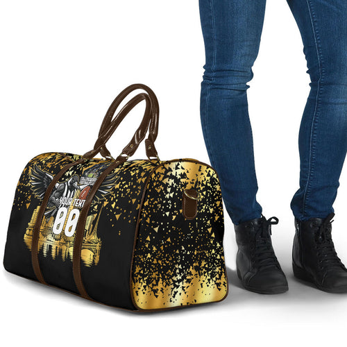 Personalised Collingwood Magpies City Of Football Team Travel Bag Melbourne City Skyline Illustration Sport Fan