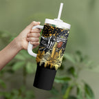 Personalised Collingwood Magpies City Of Football Team Tumbler With Handle Melbourne City Skyline Illustration Sport Fan
