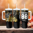 Personalised Collingwood Magpies City Of Football Team Tumbler With Handle Melbourne City Skyline Illustration Sport Fan