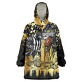 Personalised Collingwood Magpies City Of Football Team Wearable Blanket Hoodie Melbourne City Skyline Illustration Sport Fan
