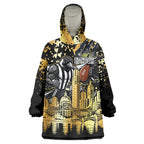 Personalised Collingwood Magpies City Of Football Team Wearable Blanket Hoodie Melbourne City Skyline Illustration Sport Fan