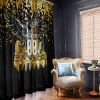Personalised Collingwood Magpies City Of Football Team Window Curtain Melbourne City Skyline Illustration Sport Fan