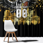 Personalised Collingwood Magpies City Of Football Team Window Curtain Melbourne City Skyline Illustration Sport Fan