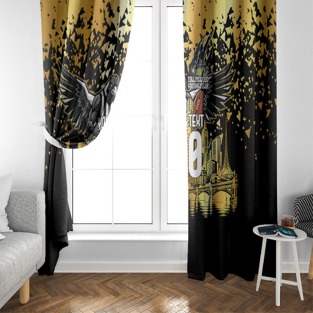 Personalised Collingwood Magpies City Of Football Team Window Curtain Melbourne City Skyline Illustration Sport Fan