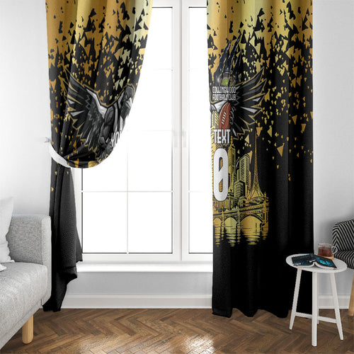 Personalised Collingwood Magpies City Of Football Team Window Curtain Melbourne City Skyline Illustration Sport Fan