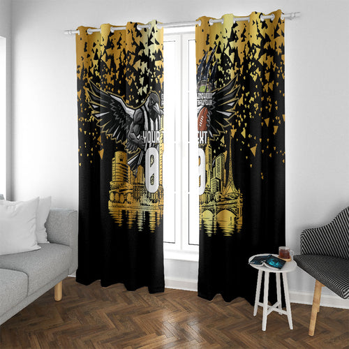 Personalised Collingwood Magpies City Of Football Team Window Curtain Melbourne City Skyline Illustration Sport Fan