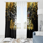 Personalised Collingwood Magpies City Of Football Team Window Curtain Melbourne City Skyline Illustration Sport Fan
