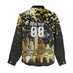 Personalised Collingwood Magpies City Of Football Team Women Casual Shirt Melbourne City Skyline Illustration Sport Fan