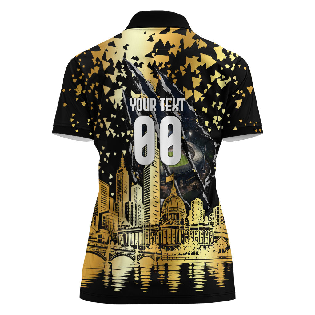 Personalised Collingwood Magpies City Of Football Team Women Polo Shirt Melbourne City Skyline Illustration Sport Fan