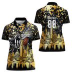 Personalised Collingwood Magpies City Of Football Team Women Polo Shirt Melbourne City Skyline Illustration Sport Fan