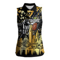 Personalised Collingwood Magpies City Of Football Team Women Sleeveless Polo Shirt Melbourne City Skyline Illustration Sport Fan
