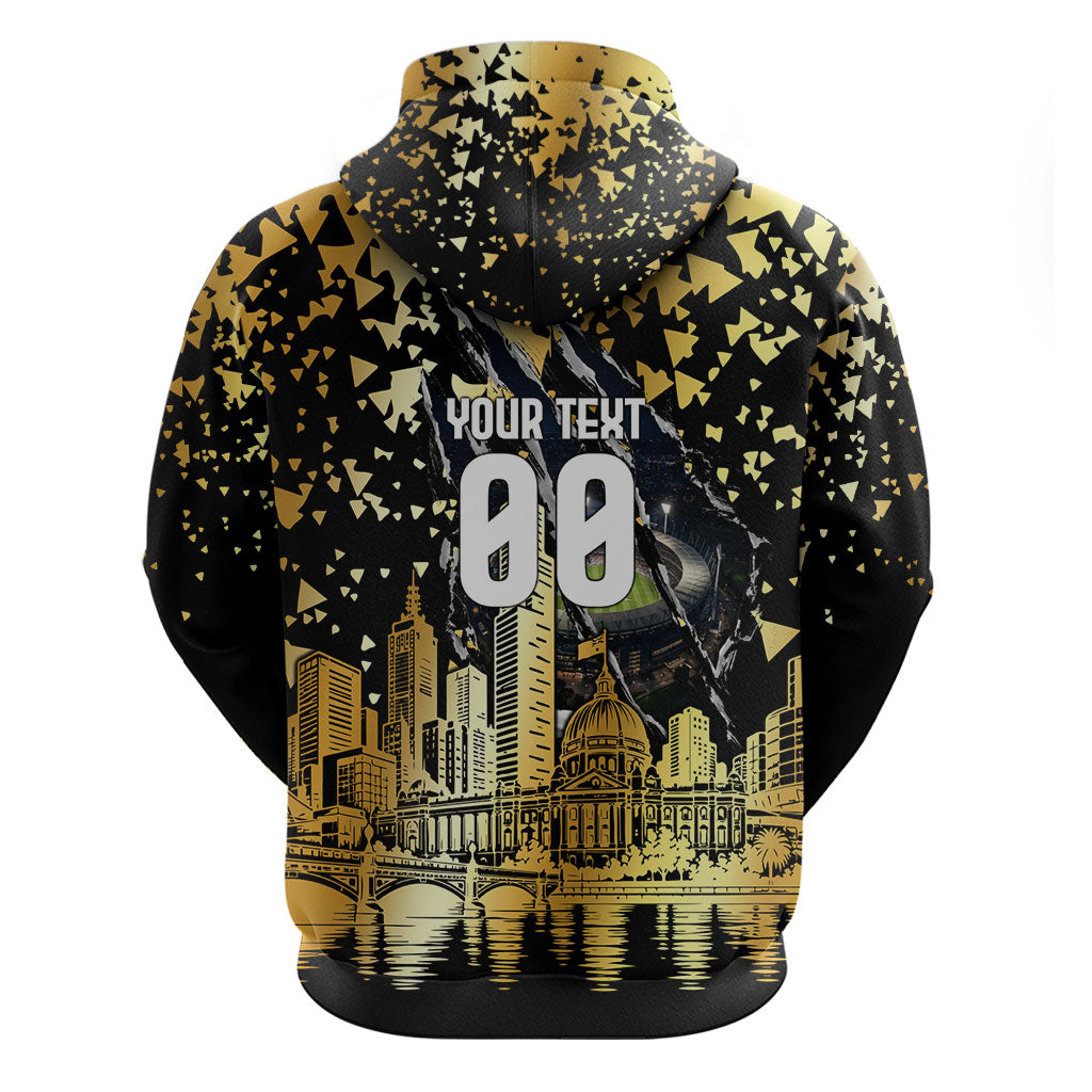 Personalised Collingwood Magpies City Of Football Team Zip Hoodie Melbourne City Skyline Illustration Sport Fan