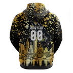 Personalised Collingwood Magpies City Of Football Team Zip Hoodie Melbourne City Skyline Illustration Sport Fan