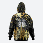 Personalised Collingwood Magpies City Of Football Team Zip Hoodie Melbourne City Skyline Illustration Sport Fan