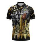 Personalised Collingwood Magpies City Of Football Team Zipper Polo Shirt Melbourne City Skyline Illustration Sport Fan