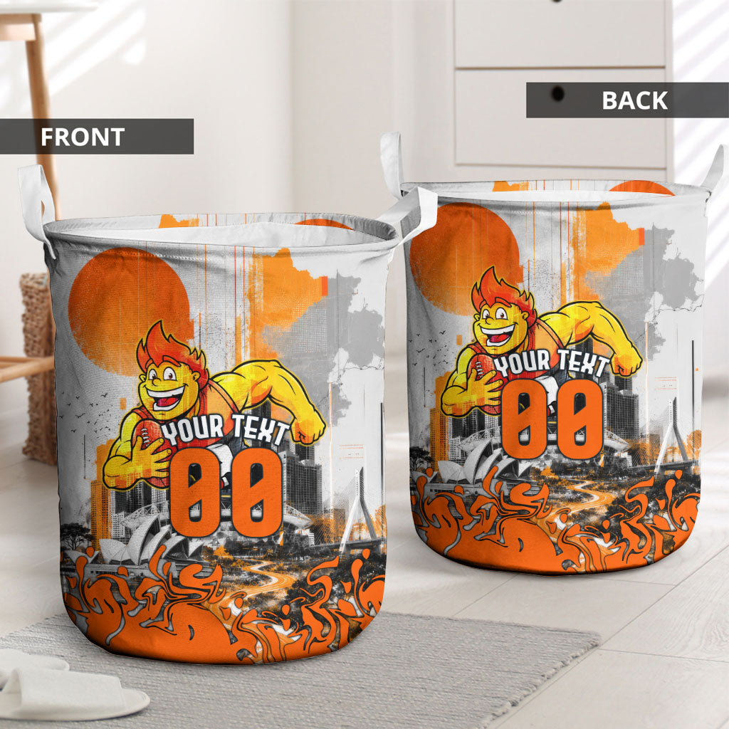 Personalised Greater Western Sydney Giants City Of Football Team Laundry Basket Sydney City Skyline Illustration Sport Fan
