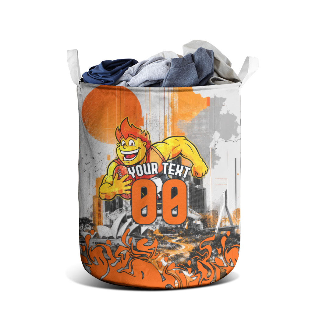 Personalised Greater Western Sydney Giants City Of Football Team Laundry Basket Sydney City Skyline Illustration Sport Fan