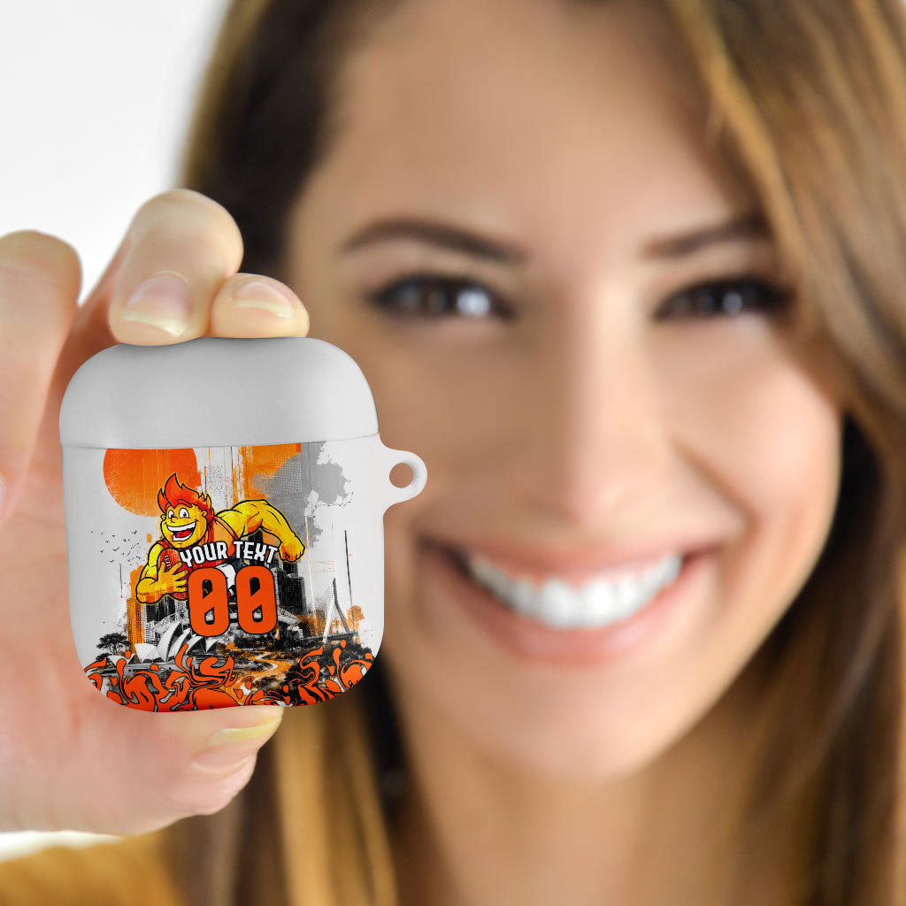 Personalised Greater Western Sydney Giants City Of Football Team AirPods Case Sydney City Skyline Illustration Sport Fan