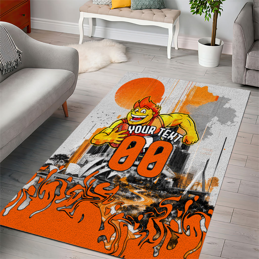 Personalised Greater Western Sydney Giants City Of Football Team Area Rug Sydney City Skyline Illustration Sport Fan