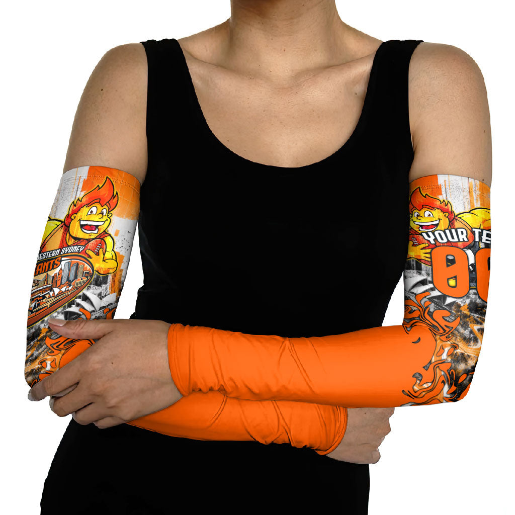 Personalised Greater Western Sydney Giants City Of Football Team Arm Sleeves Sydney City Skyline Illustration Sport Fan
