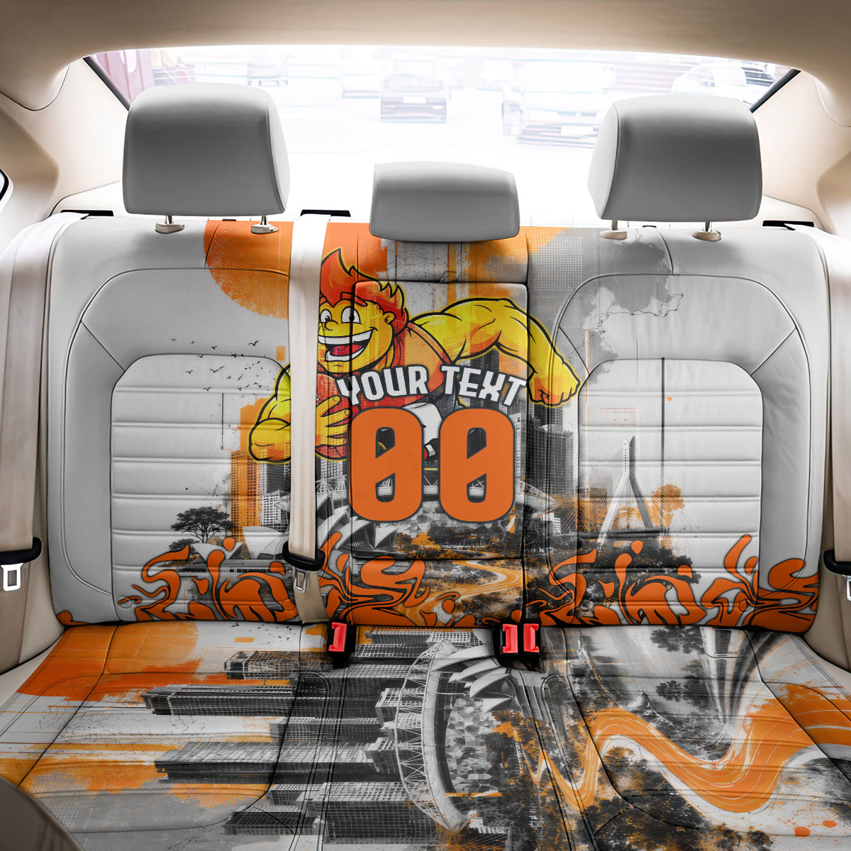 Personalised Greater Western Sydney Giants City Of Football Team Back Car Seat Cover Sydney City Skyline Illustration Sport Fan