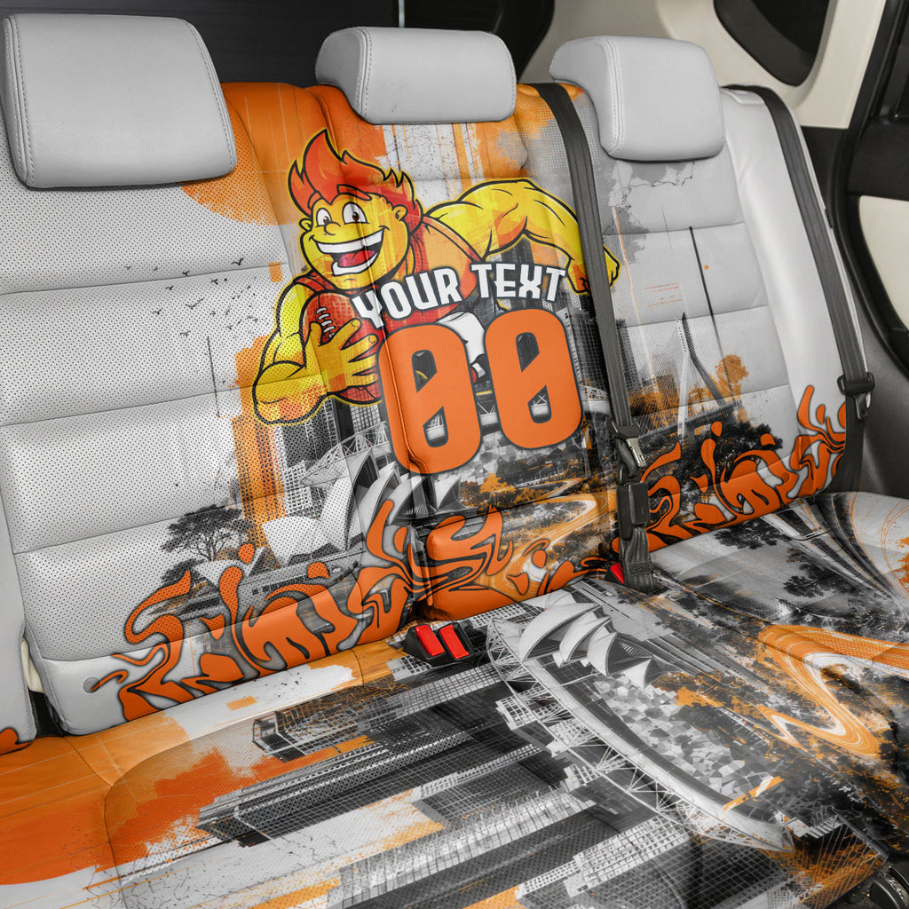Personalised Greater Western Sydney Giants City Of Football Team Back Car Seat Cover Sydney City Skyline Illustration Sport Fan