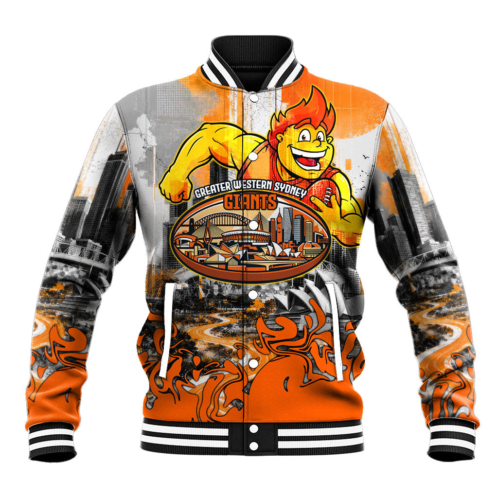 Personalised Greater Western Sydney Giants City Of Football Team Baseball Jacket Sydney City Skyline Illustration Sport Fan