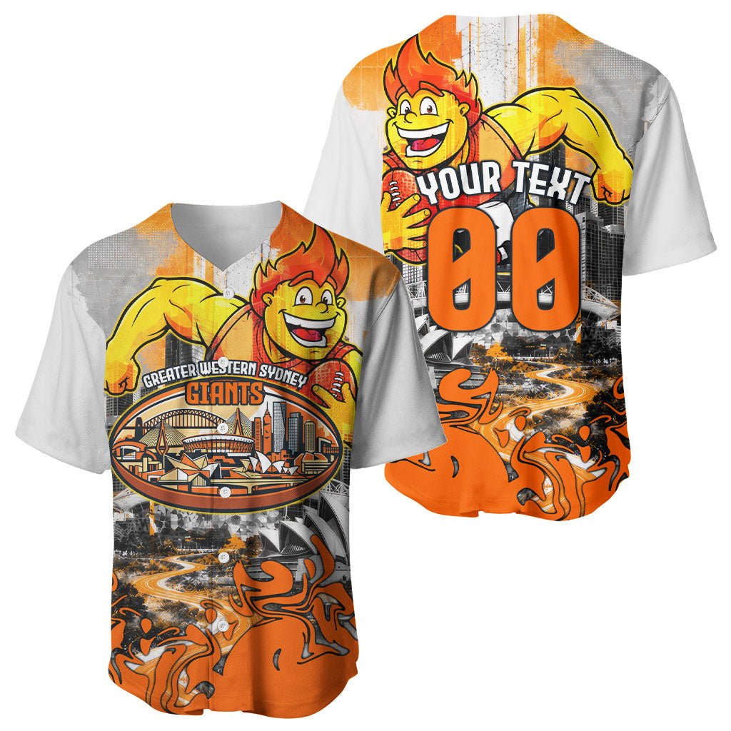 Personalised Greater Western Sydney Giants City Of Football Team Baseball Jersey Sydney City Skyline Illustration Sport Fan