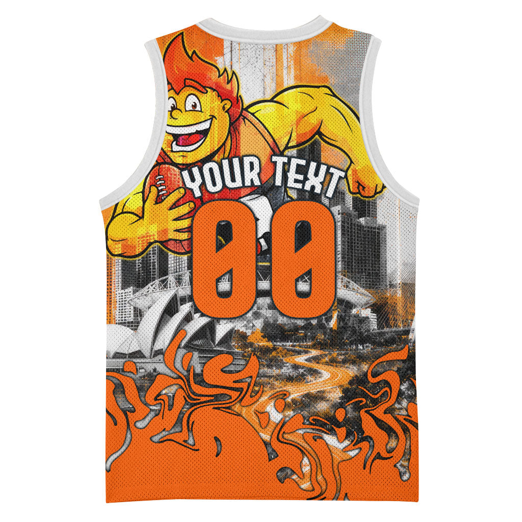Personalised Greater Western Sydney Giants City Of Football Team Basketball Jersey Sydney City Skyline Illustration Sport Fan