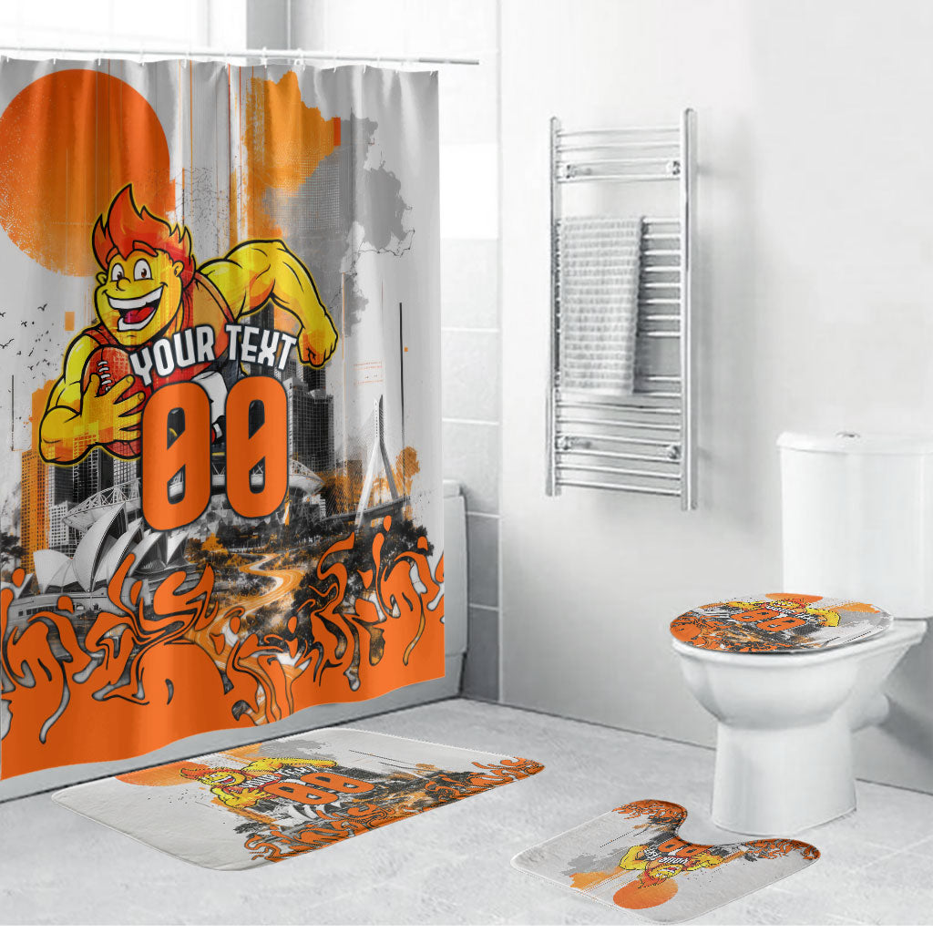 Personalised Greater Western Sydney Giants City Of Football Team Bathroom Set Sydney City Skyline Illustration Sport Fan