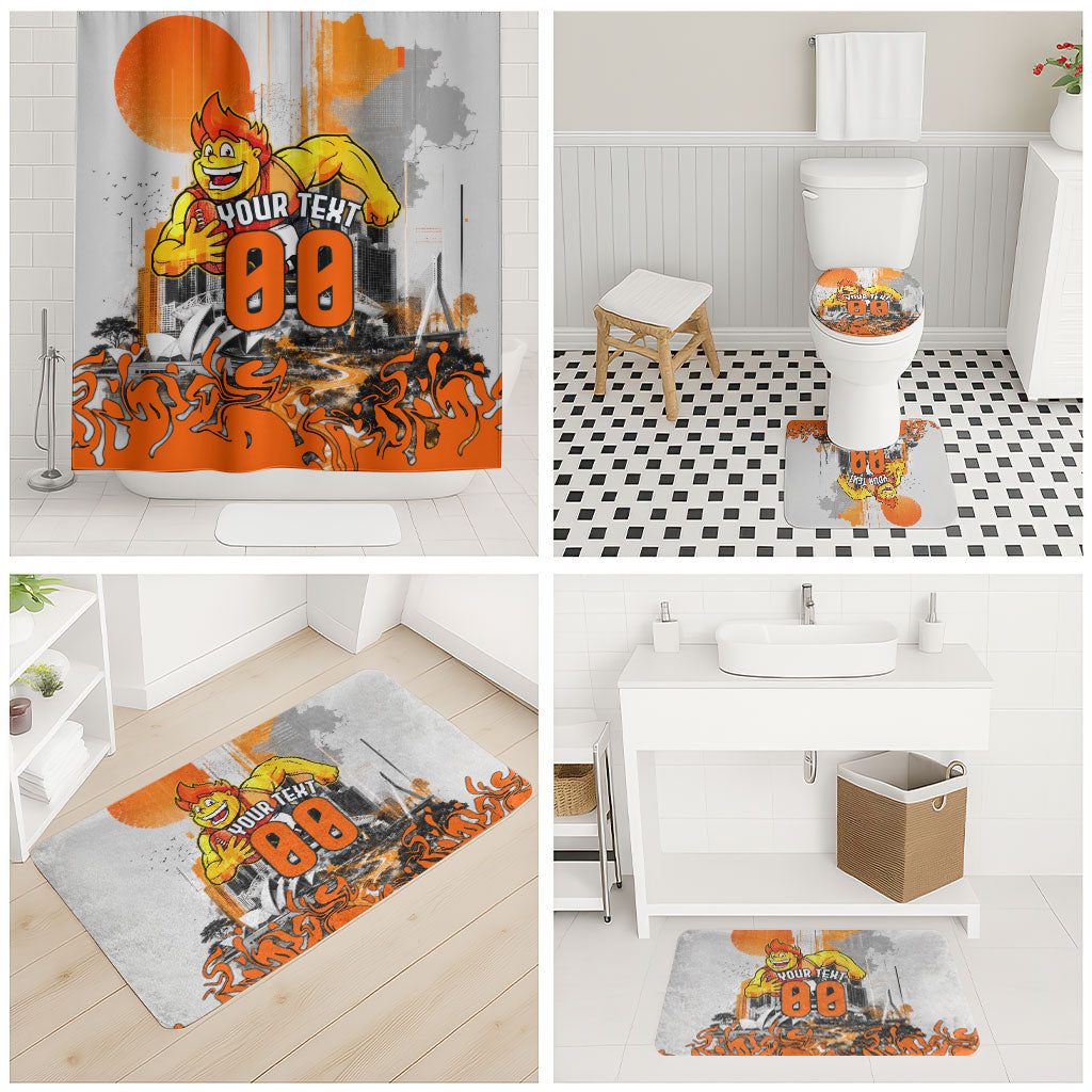 Personalised Greater Western Sydney Giants City Of Football Team Bathroom Set Sydney City Skyline Illustration Sport Fan