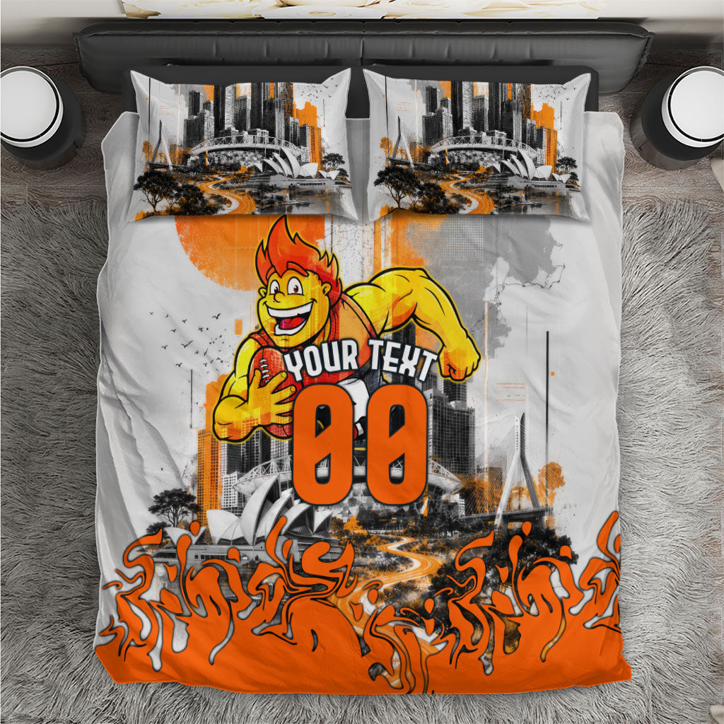 Personalised Greater Western Sydney Giants City Of Football Team Bedding Set Sydney City Skyline Illustration Sport Fan