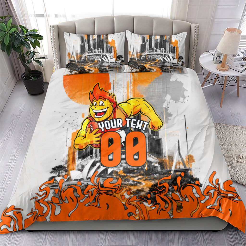 Personalised Greater Western Sydney Giants City Of Football Team Bedding Set Sydney City Skyline Illustration Sport Fan