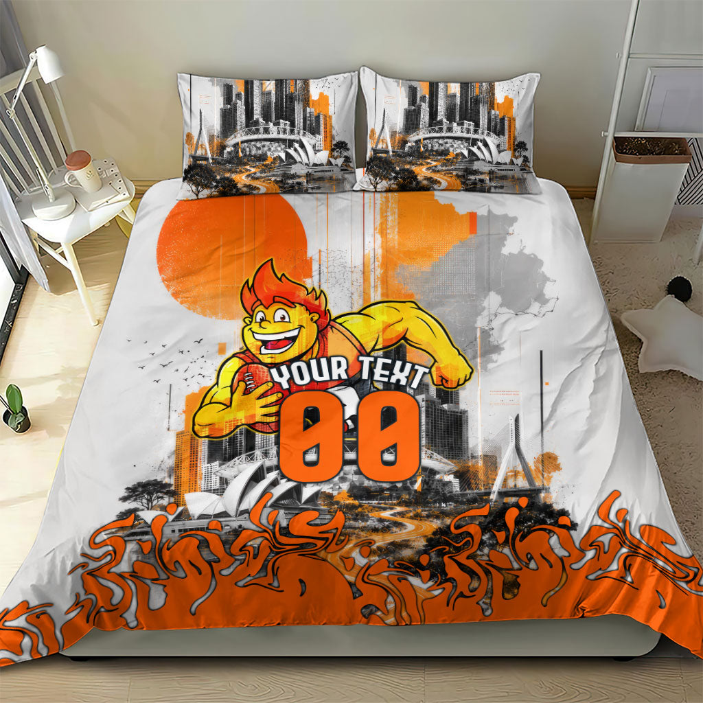 Personalised Greater Western Sydney Giants City Of Football Team Bedding Set Sydney City Skyline Illustration Sport Fan