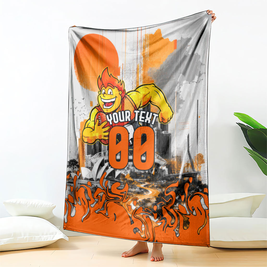 Personalised Greater Western Sydney Giants City Of Football Team Blanket Sydney City Skyline Illustration Sport Fan