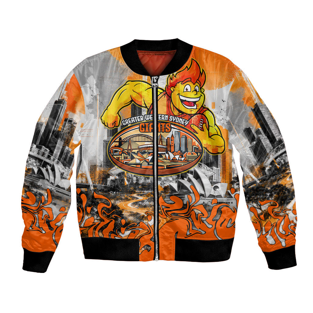 Personalised Greater Western Sydney Giants City Of Football Team Bomber Jacket Sydney City Skyline Illustration Sport Fan