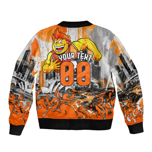 Personalised Greater Western Sydney Giants City Of Football Team Bomber Jacket Sydney City Skyline Illustration Sport Fan