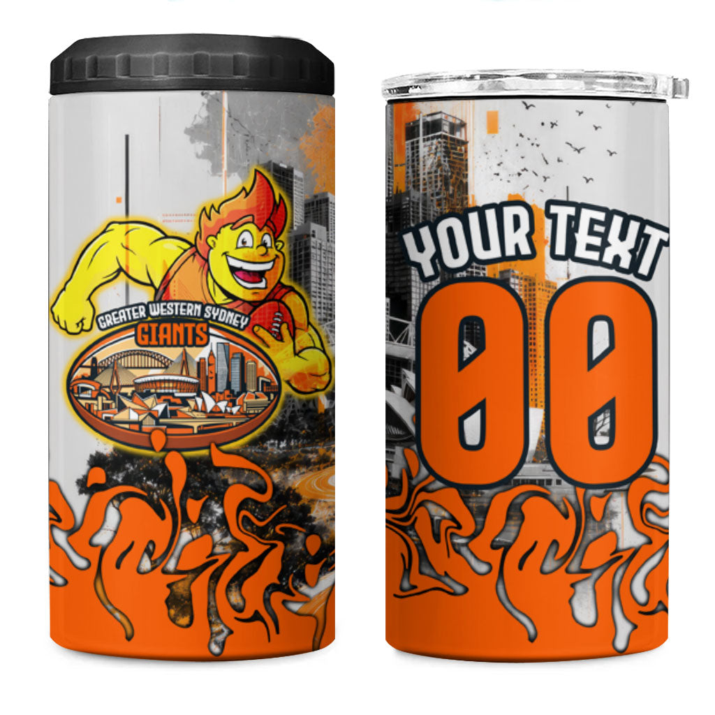 Personalised Greater Western Sydney Giants City Of Football Team 4 in 1 Can Cooler Tumbler Sydney City Skyline Illustration Sport Fan