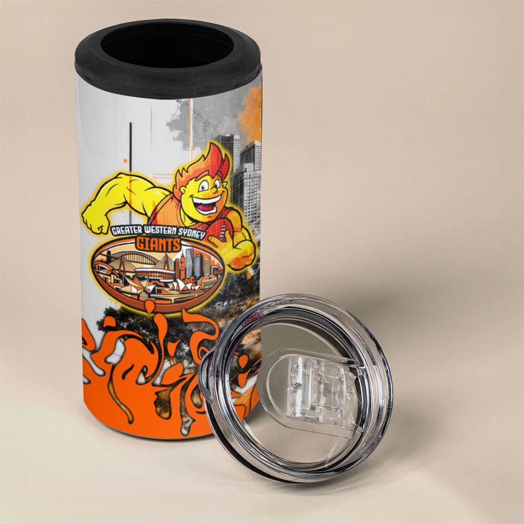 Personalised Greater Western Sydney Giants City Of Football Team 4 in 1 Can Cooler Tumbler Sydney City Skyline Illustration Sport Fan