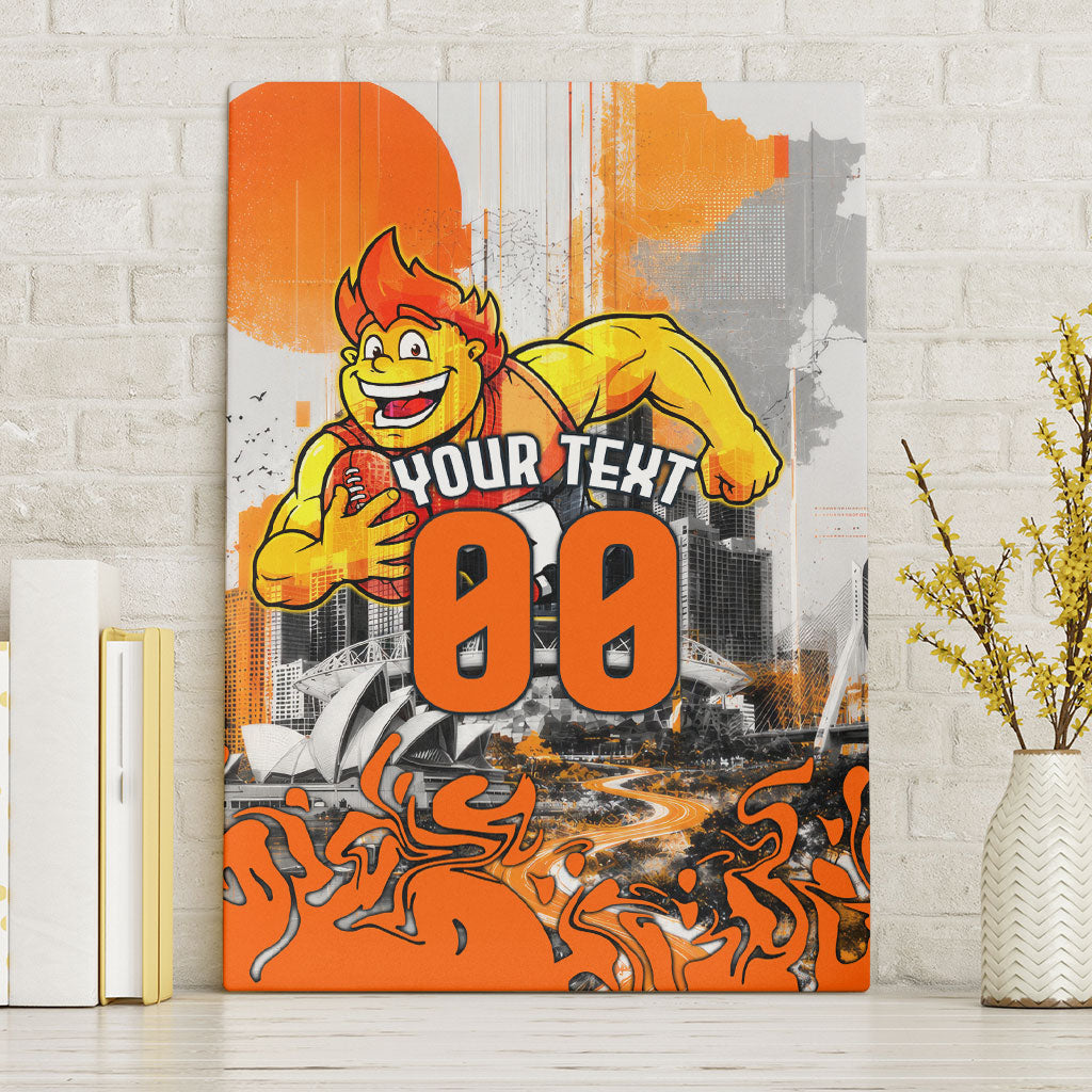 Personalised Greater Western Sydney Giants City Of Football Team Canvas Wall Art Sydney City Skyline Illustration Sport Fan