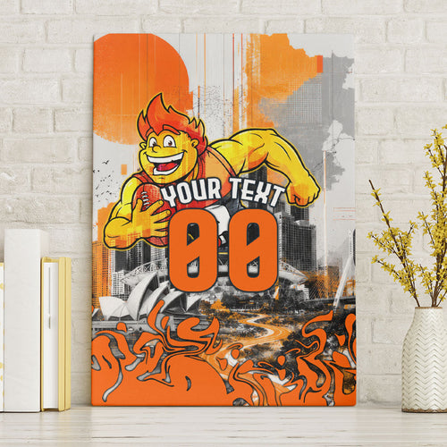 Personalised Greater Western Sydney Giants City Of Football Team Canvas Wall Art Sydney City Skyline Illustration Sport Fan
