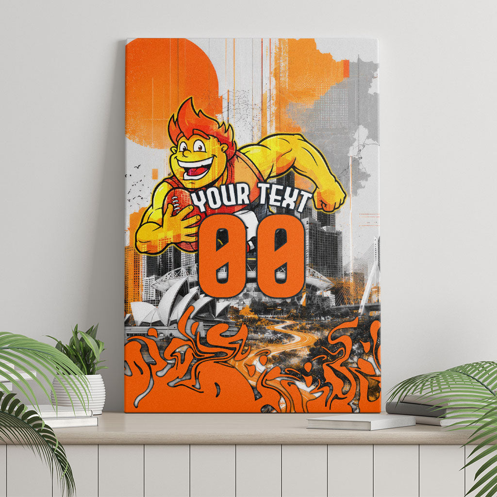Personalised Greater Western Sydney Giants City Of Football Team Canvas Wall Art Sydney City Skyline Illustration Sport Fan