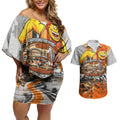 Personalised Greater Western Sydney Giants City Of Football Team Couples Matching Off Shoulder Short Dress and Hawaiian Shirt Sydney City Skyline Illustration Sport Fan