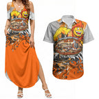 Personalised Greater Western Sydney Giants City Of Football Team Couples Matching Summer Maxi Dress and Hawaiian Shirt Sydney City Skyline Illustration Sport Fan