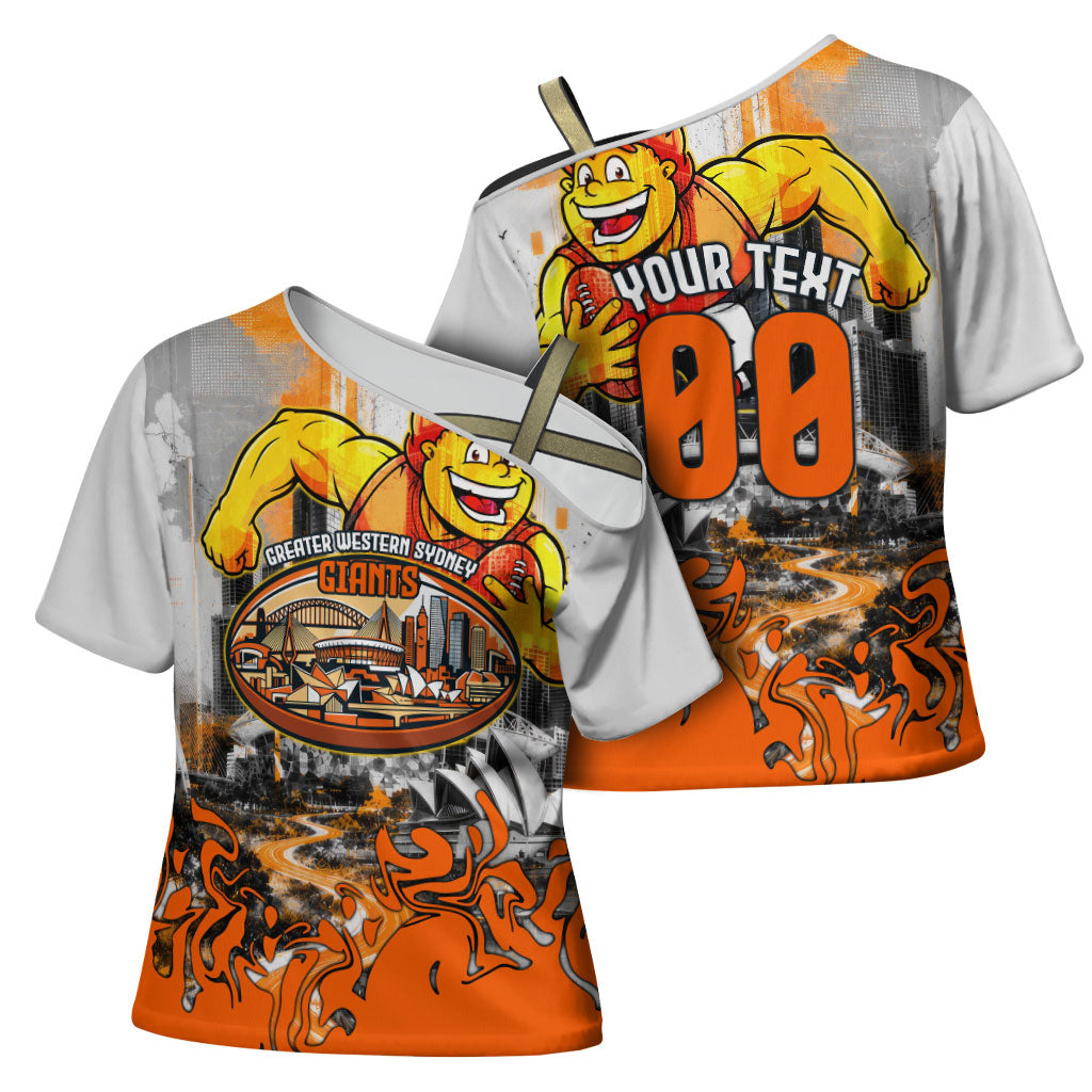 Personalised Greater Western Sydney Giants City Of Football Team Cross Shoulder Shirt Sydney City Skyline Illustration Sport Fan